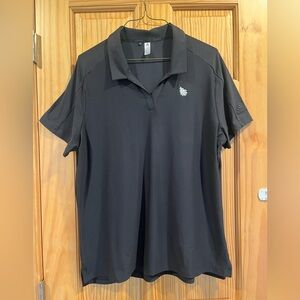 Women’s Adidas PRIMEGREEN Golf Polo XL Black With White Embroidered Leaf Logo